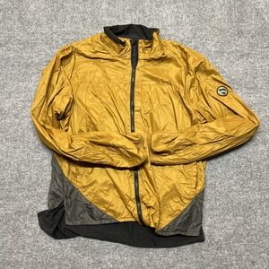 Fate Jacket Mens Large Gold Windbreaker Full Zip Lined Lightweight